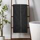 image 1 of Bianca Zero Twist Satin Stitch Cotton Hand Towel | Black | Hand towel