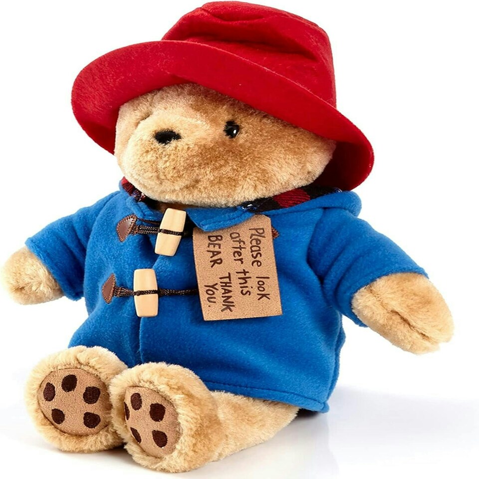 image 1 of Cuddly Classic Paddington Bear – Soft Toy with Blue Coat & Red Hat