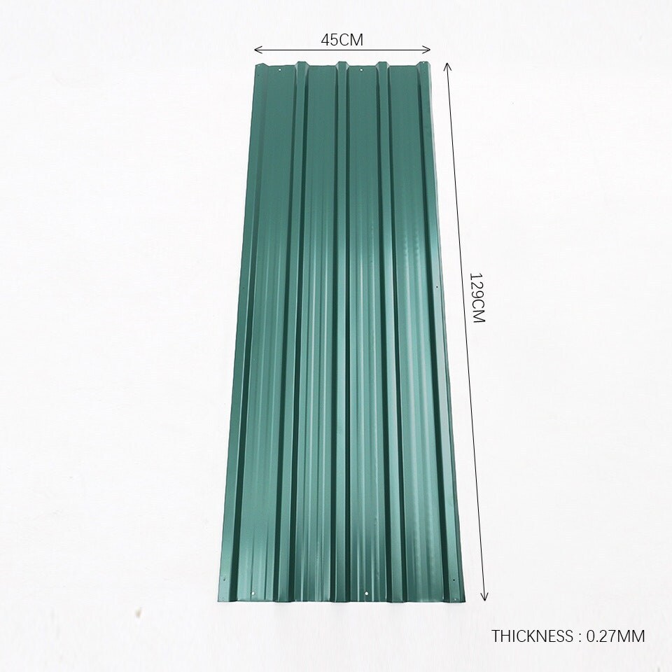 image 1 of Living and Home Set of 12 Steel Corrugated Panels - Dark Green