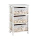 image 6 of Wooden Storage Unit 3 Drawer Wicker Basket Chest Organiser White Fully Assembled