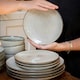 image 2 of Scandi Home Set of 4 Fika Oatmeal Artisan Glaze 20cm Side Plates Cream