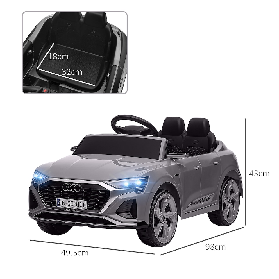 image 1 of AIYAPLAY Audi Q8 etron Sportback Licensed 12V Kids Electric Car with Remote