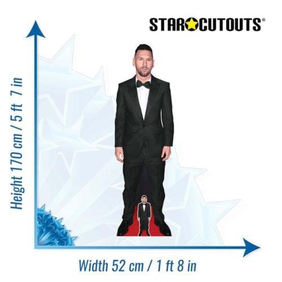 image 1 of Lionel Messi Black Suit Lifesize Cardboard Cutout 170cm