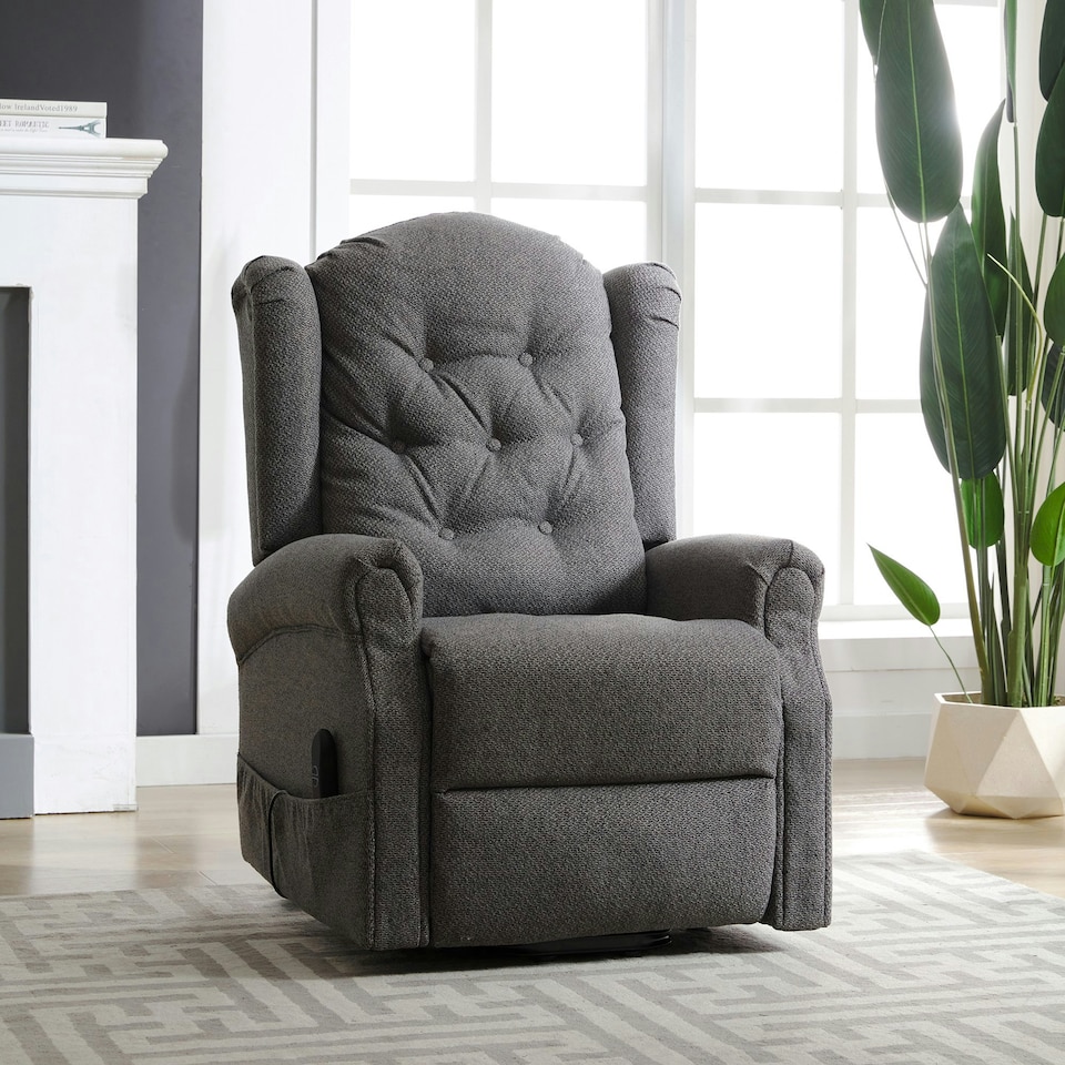 image 1 of Crawley Electric Lift-Assist Riser Recliner - Dark Grey