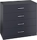 image 6 of Dakota 4 Drawer Chest Grey | Dark Grey