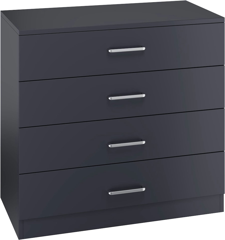 image 1 of Dakota 4 Drawer Chest Grey | Dark Grey