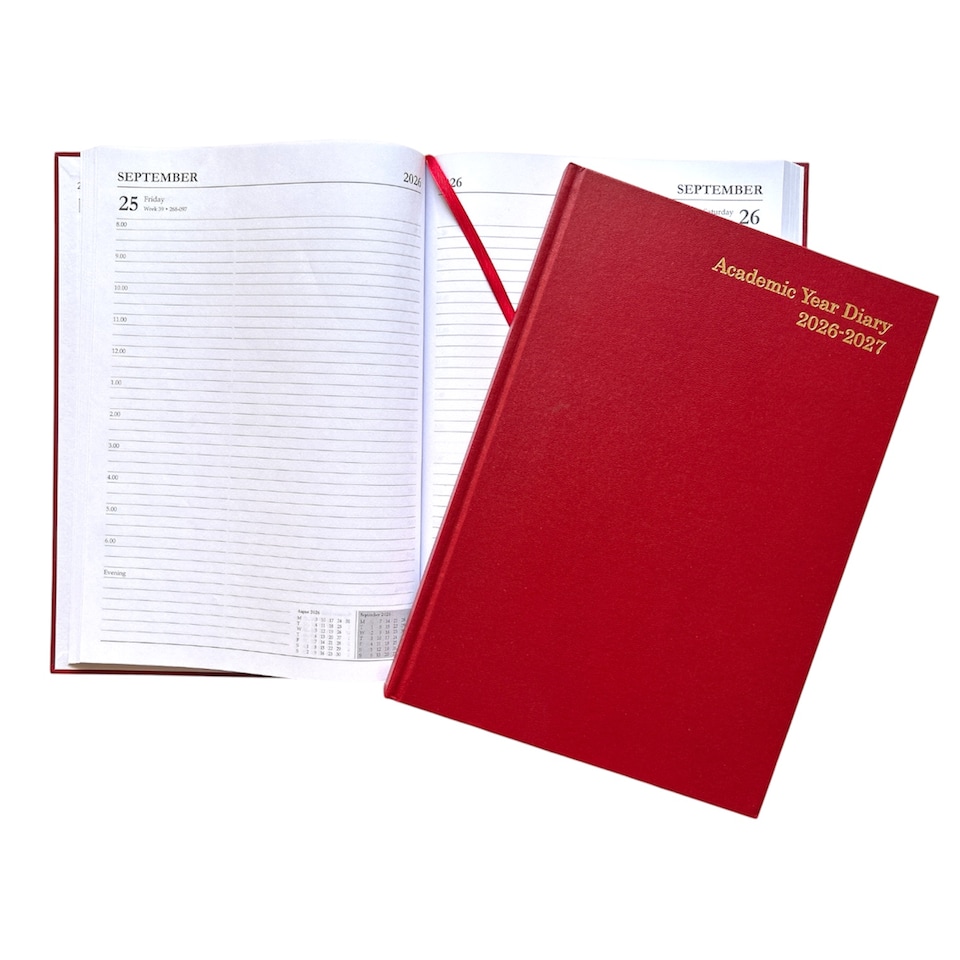 image 1 of Janrax 2026-2027 A4 Day Per Page Burgundy Academic Diary