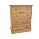 image 5 of Cotswold 4 Drawer Chest of Drawers - Antique Waxed Pine Bedroom Storage with Turned Handles | Brown | Brown | 1