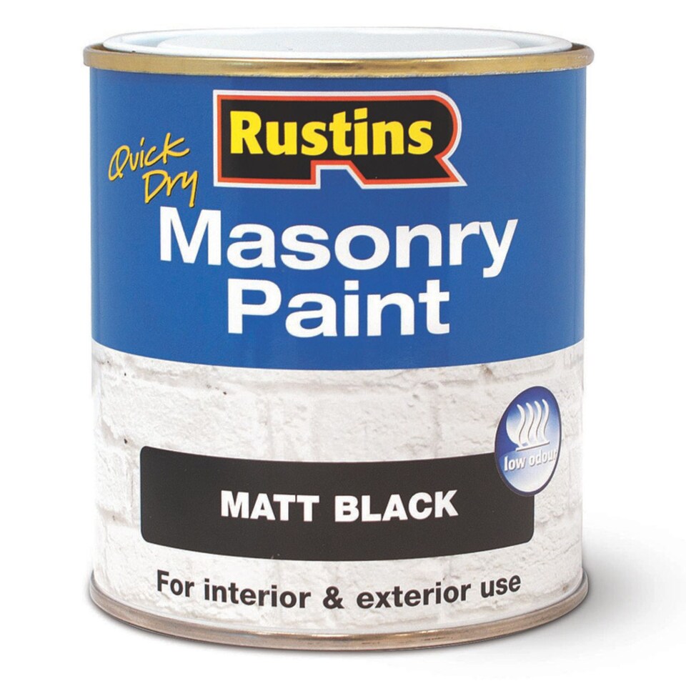 image 1 of Rustins Quick Dry Masonry Paint Matt Black 250ml