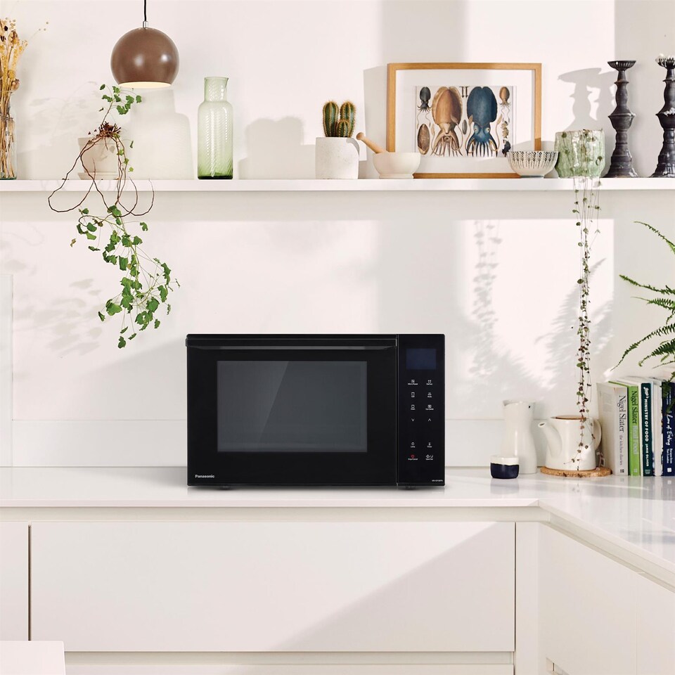 image 1 of Panasonic 3-In-1 Flatbed Microwave Oven & Grill, 23L, 900W, Black