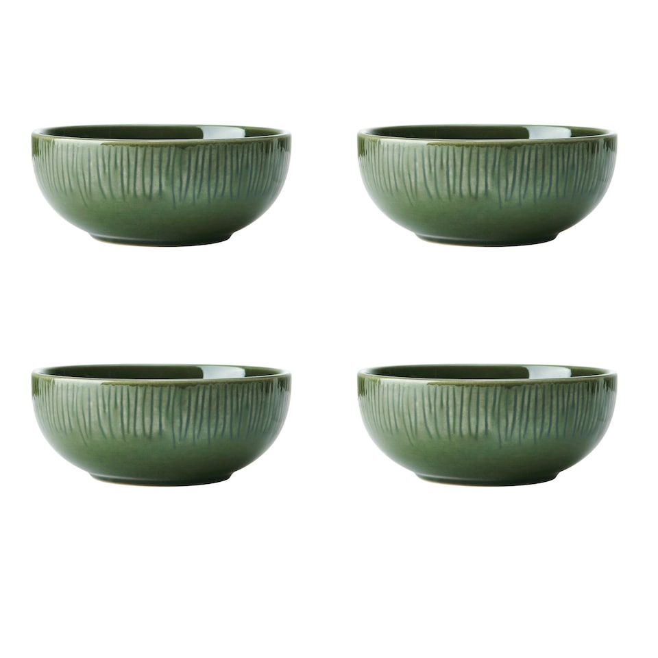 image 1 of Mikasa Cereal Bowl Set Green Ceramic 15cm Set of 4
