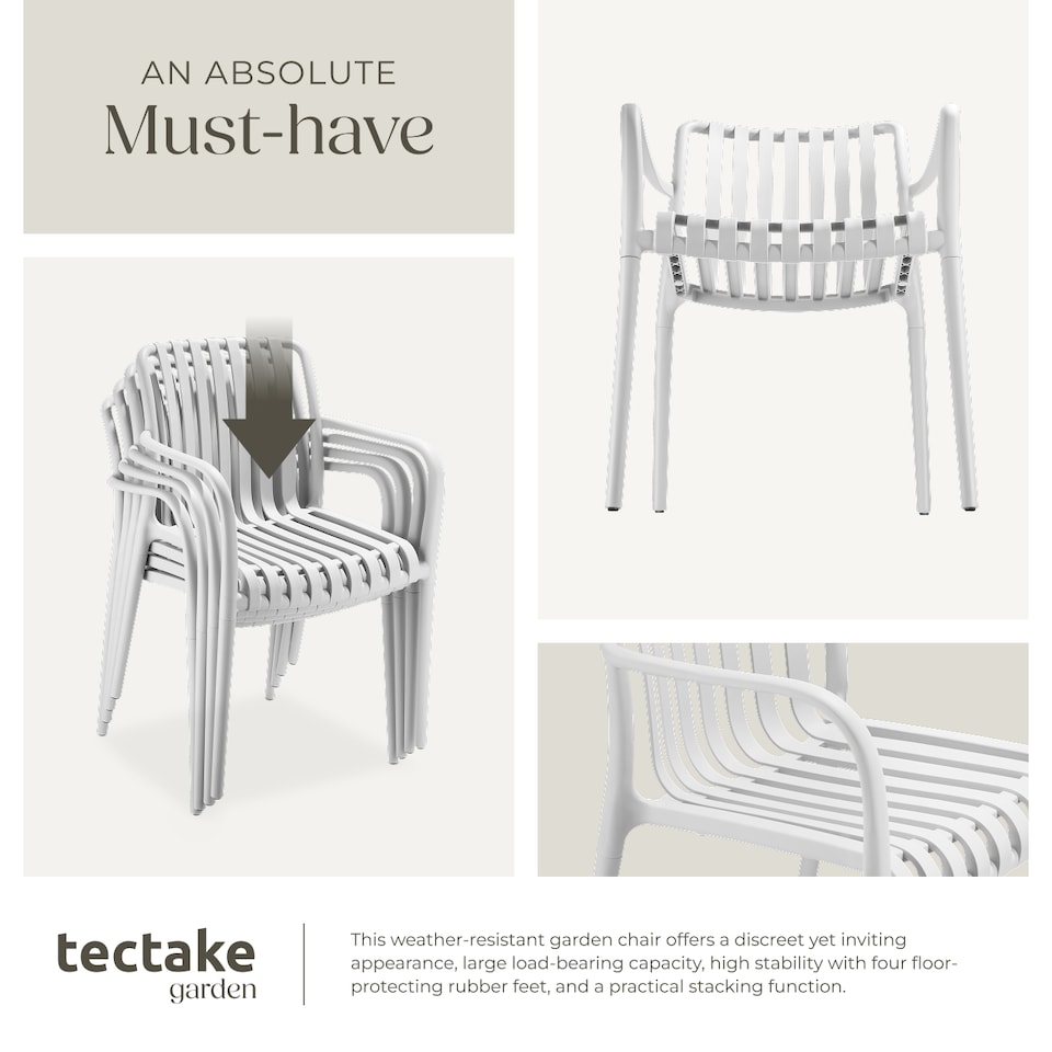 image 1 of Garden Chairs Alcudia - weather-resistant, durable and long-lasting plastic | Cream | cream | One Size | 6