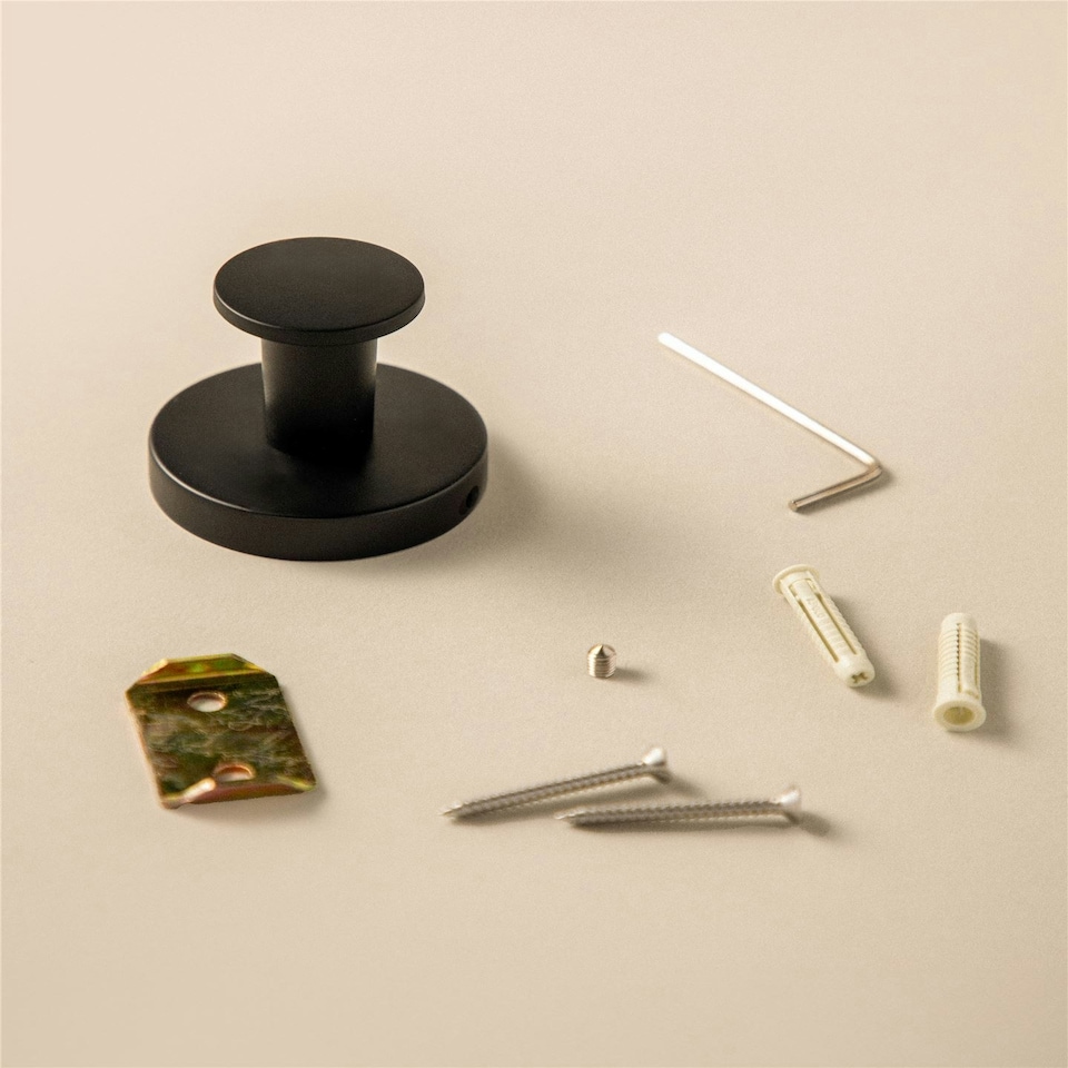 image 1 of Cosmic Wall Hanger w/ Screws & Durable Stainless Steel for Bathroom, Light Grey