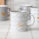 image 4 of Romantic Love Heart Print Ceramic Mug 440ml | Grey | Sweetheart Grey Hearts | 440ml | 1