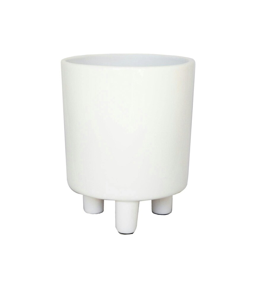 image 1 of Pisa Planter - Ceramic - L20 x W20 x H24 cm - White | White