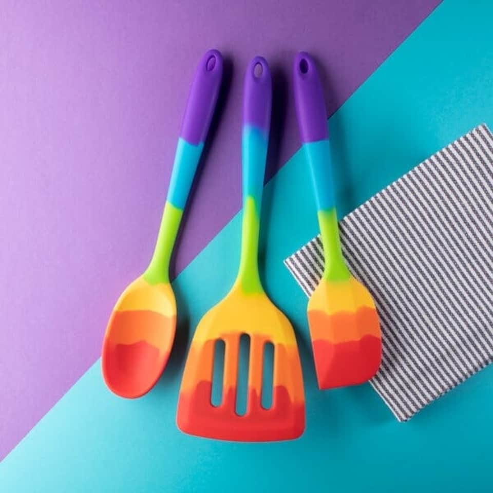 image 1 of Taylor's Eye Witness Rainbow Silicone Spatula