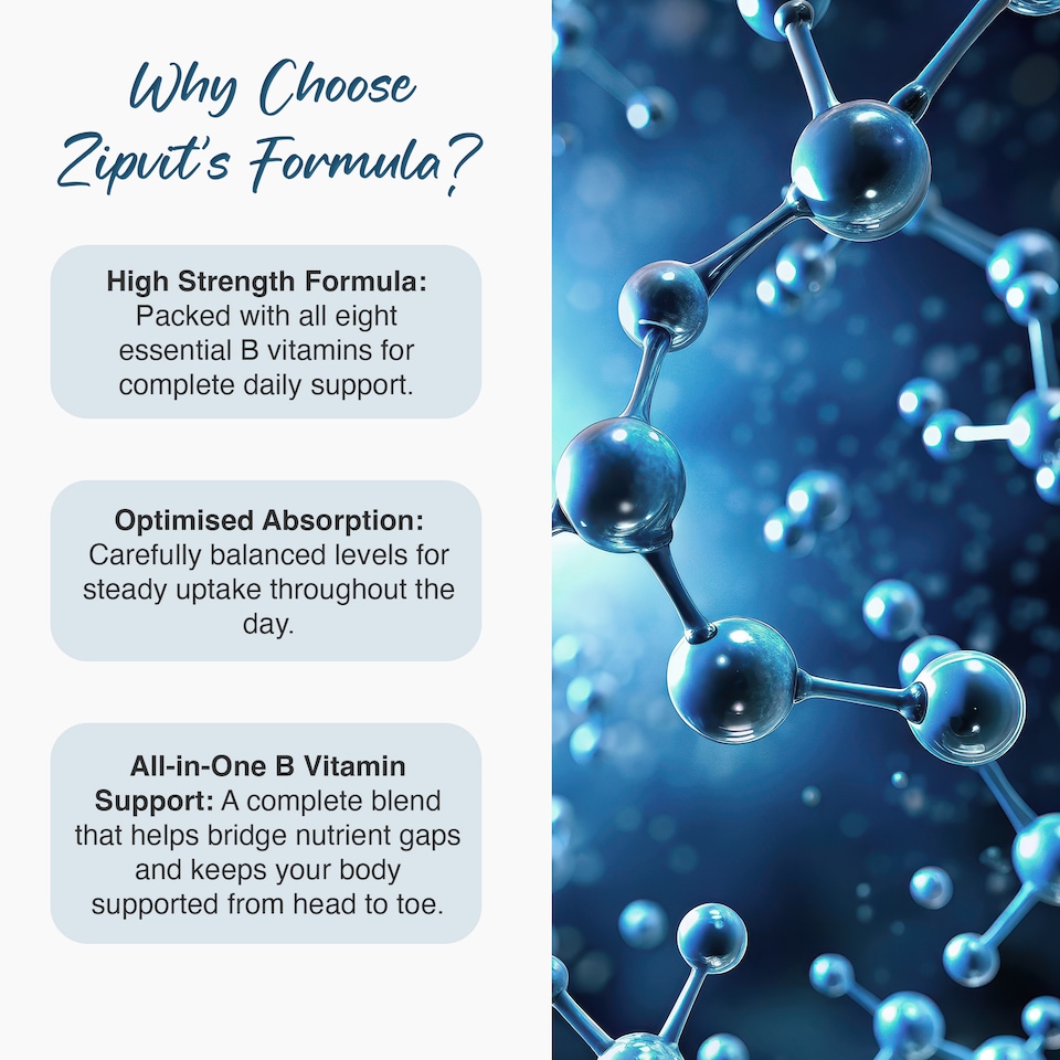 image 1 of Zipvit Super Strength B Complex, Energy, Immunity & Mental Performance Support, 120 Vegan Tablets, 4-Month Supply