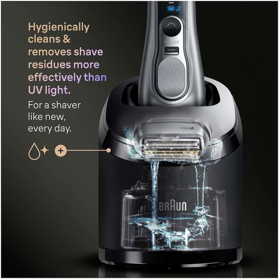 image 1 of Braun Series 9 PRO+ Electric Shaver, Pro SensoAdapt, SmartCare Center, 9667CC, Silver