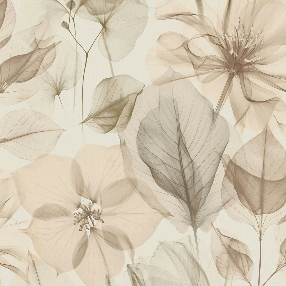 image 1 of Superfresco Easy Arlington Parchment Leaves Wallpaper Cream | Cream