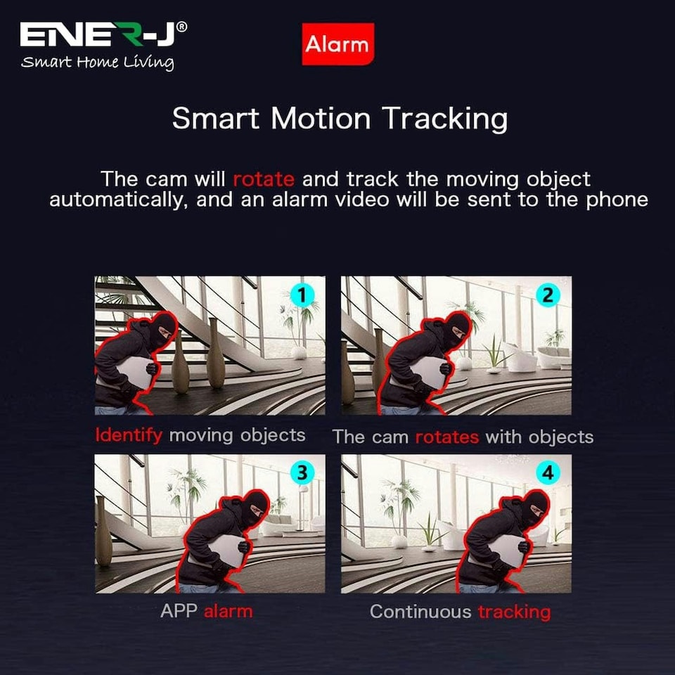 image 1 of ENER-J IPC1020 Black Indoor Security Camera System Wireless with Motion Sensor and Night Vision