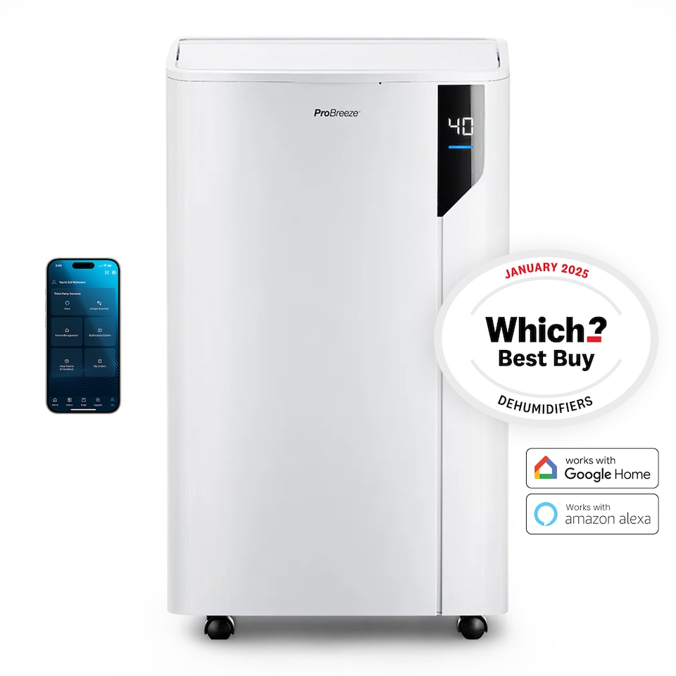 image 1 of Pro Breeze 20L Compressor Dehumidifier with WIFI / White