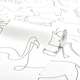 image 4 of Lines At The Zoo Wallpaper in Monochrome Multi