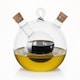 image 1 of GEEZY Oil and Vinegar Dispenser Bottle Glass Olive Oil Pourer Dual Chambers 490ml