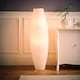 image 3 of ValueLights Isla White Paper Column Metal Base Floor Lamp | White
