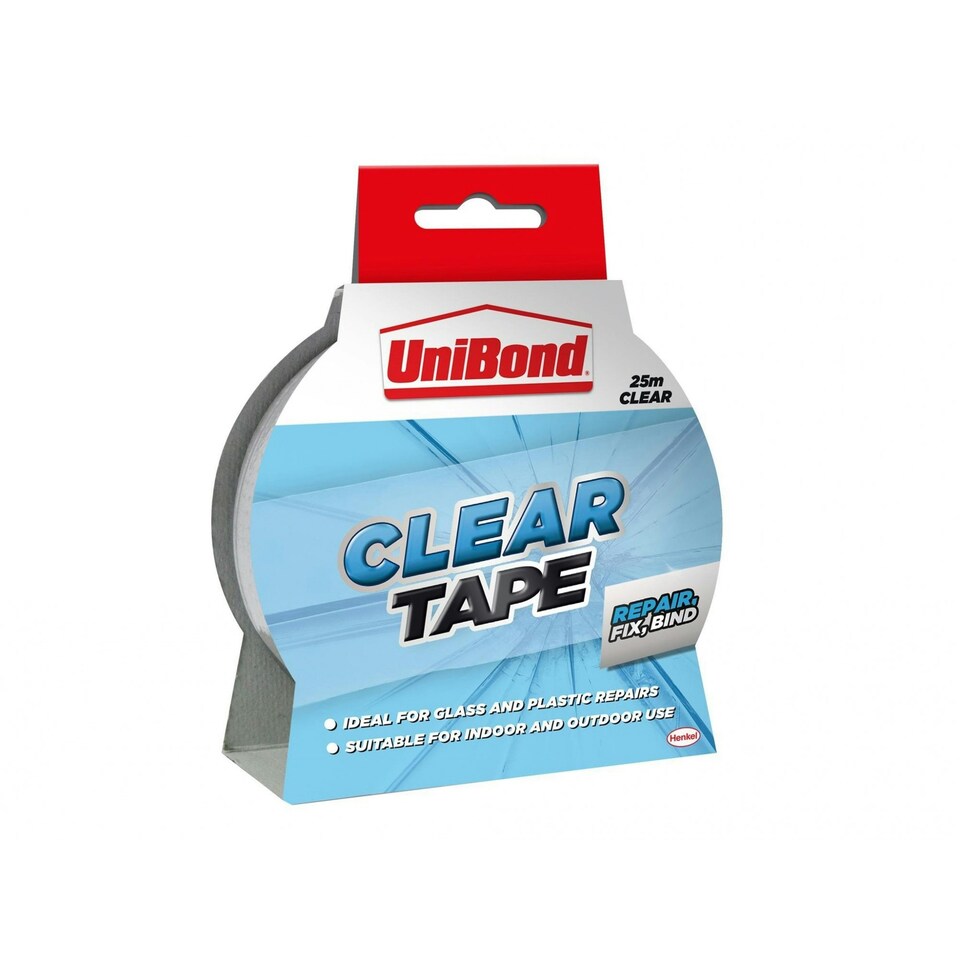 Unibond Transparent Repair Tape 50mm X 20m - Multi Colour - One Size