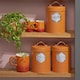 image 2 of Cooks Professional 3-Piece Kitchen Storage Set | Tea Coffee Sugar Cannisters | Orange & Silver