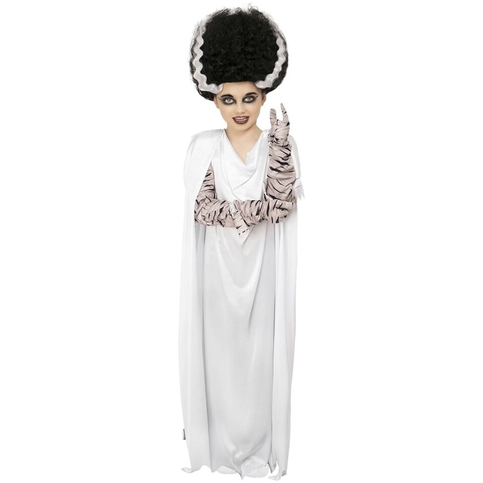 image 1 of Universal Monsters Girls The Bride Of Frankenstein Costume Set - White - 10-12 Years 10-12 years
