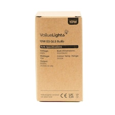 ValueLights 10 Pack E27 White Plastic GLS LED 10W Cool White 6500K 800lm Light Bulb