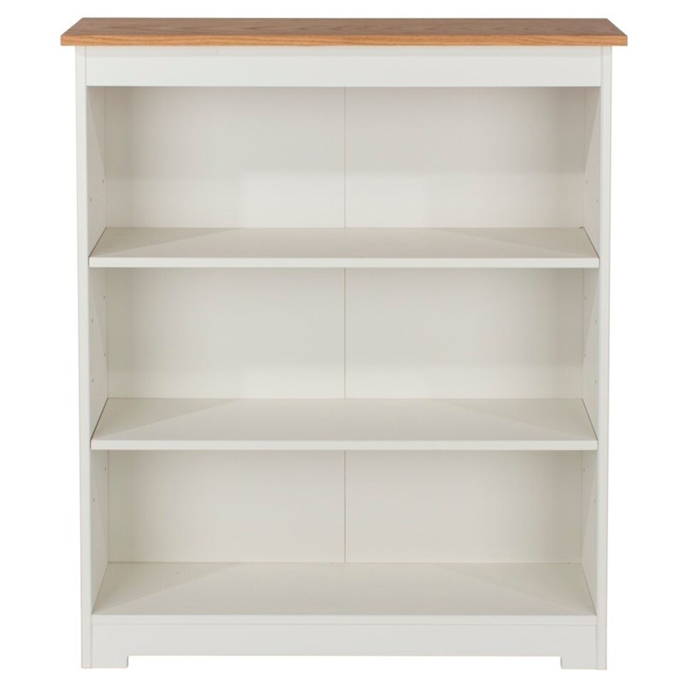 image 1 of Colorado Low Wide Bookcase - MDF/MDP - 80 x 21.5 x 100 cm - Soft White/Oak White