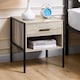 image 1 of Vida Designs Brooklyn 1 Drawer Bedside Cabinet Industrial Cabinet Table Nightstand, Grey
