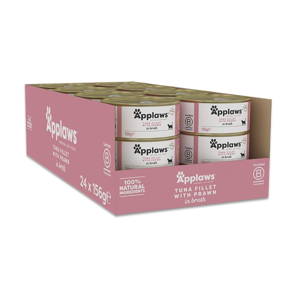 image 1 of Applaws Cat Can Tuna Fillet & Prawn 156g (Pack of 24)