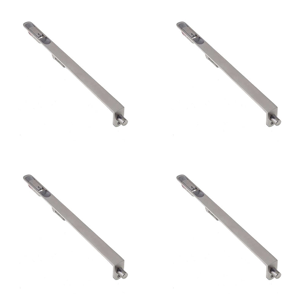 4 PACK Lever Action Flushbolts for Double Doors - Satin Stainless Steel, 457x20mm
