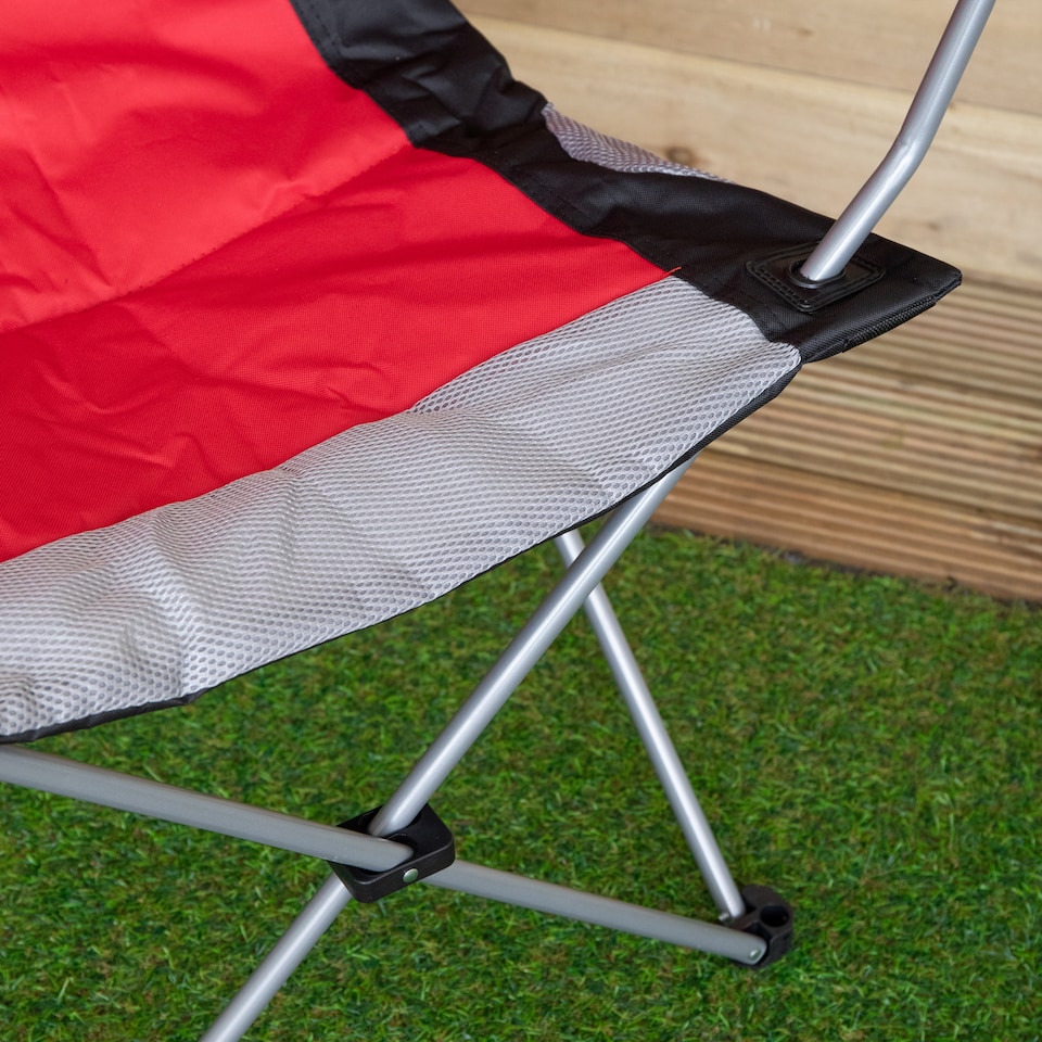 image 1 of Luxury Padded High Back Folding Outdoor, Camping, Fishing Chair in Red