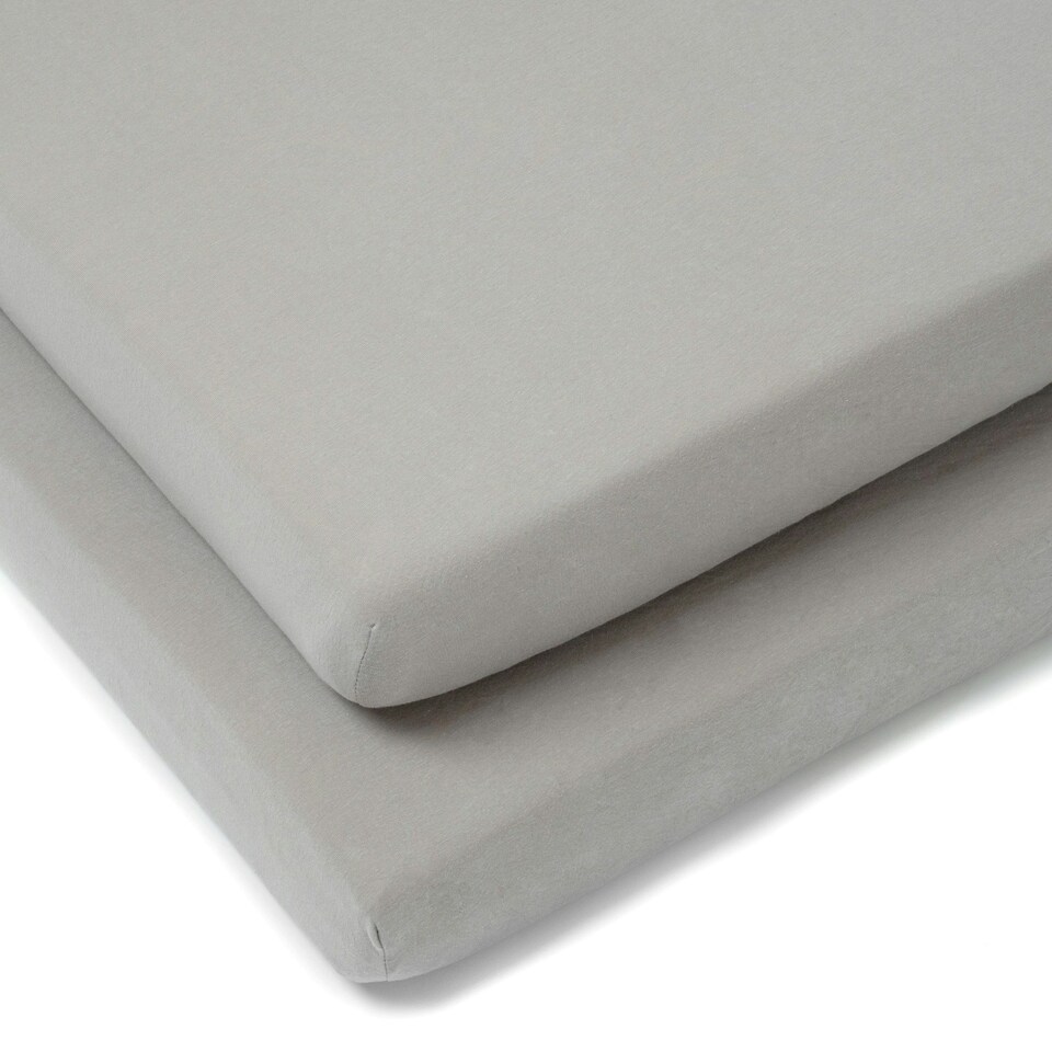 image 1 of Clair de Lune 2 Pack Cot Sheets - Grey