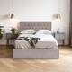 image 1 of Interiors By Premier Elegant Steel Velvet Double Bed, Minimalist Double Bed For Bedroom, Velvet Upholstered Stud Detail Bed