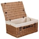 image 7 of 51cm Double Steamed Wicker Picnic Basket with Lining Grey | Grey | One Size