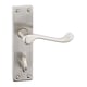 image 2 of Door Handles Set Victorian Scroll Metal Lever Latch Internal External | Silver | Satin Nickel Bathroom