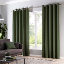 Fusion Cannes Eyelet Curtains Bottle Green