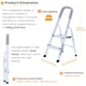 image 3 of Lightweight Step Ladders - Compact Aluminium Stepladder with Non-Slip Wide Step, Portable Silver Color - Tall Folding Ladder with Platform Silver | 2- Step 88cm