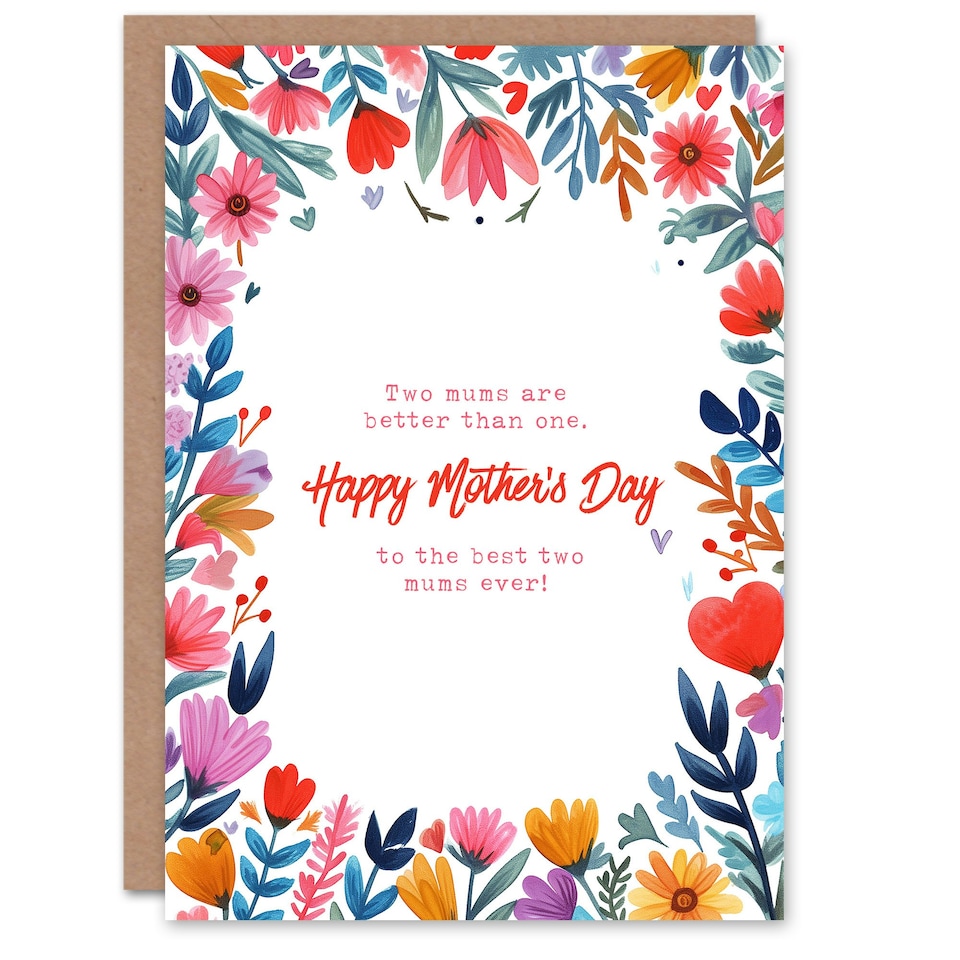 image 1 of Mothers Day Card Better Than One Bright Floral Mum Card