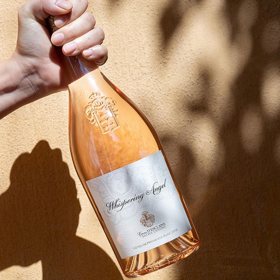image 1 of Whispering Angel Rose Happy Birthday Engraved 75cl