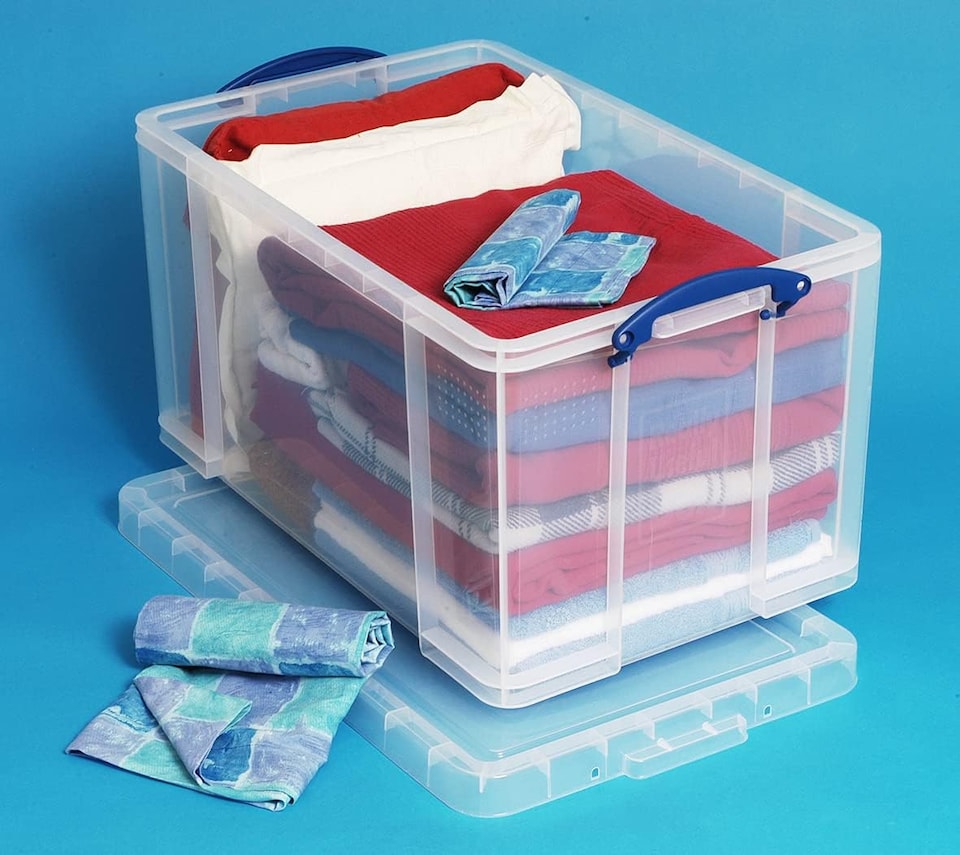 image 1 of Really Useful Box Plastic Storage 84 Litre Clear (Pack Of 2)