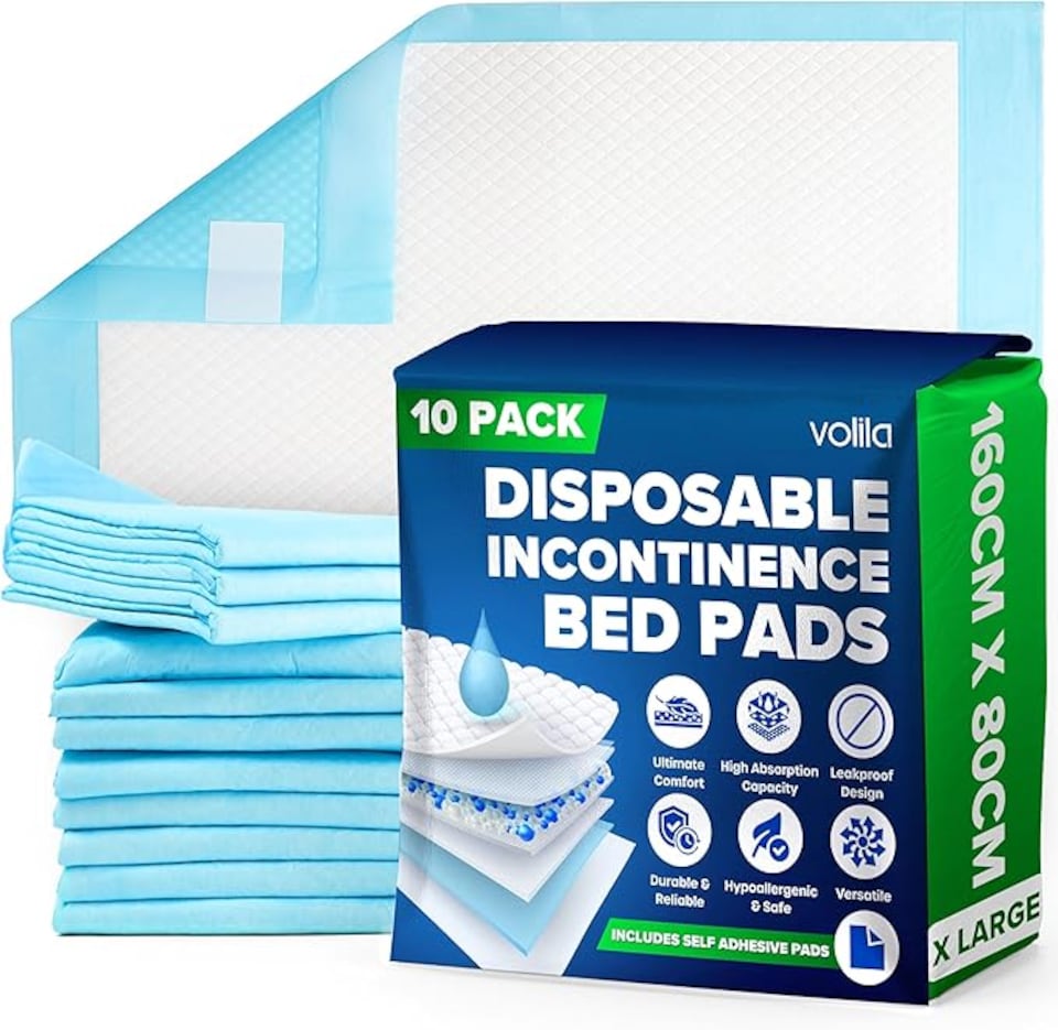 image 1 of Incontinence Bed Pads - Triple Layer Highly Absorbent (10pack) | Blue | Blue - 10pack | 10