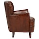 image 4 of Mocha Brown Button Back Armchair,Lounge Chair With Quilted Backrest,Metallic Studded Seat With Walnut Feet Brown