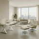 image 3 of Centurion Supports ADONIS Gloss White and Chrome Ergonomic Home Office Luxury Computer Desk White | Silver