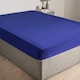 image 2 of OHS Plain Fitted Bed 25cm Deep Elasticated Sheet, Double - Bright Blue